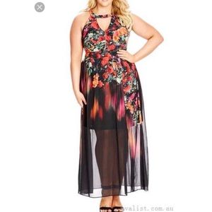 CityChic keyhole halter maxi dress